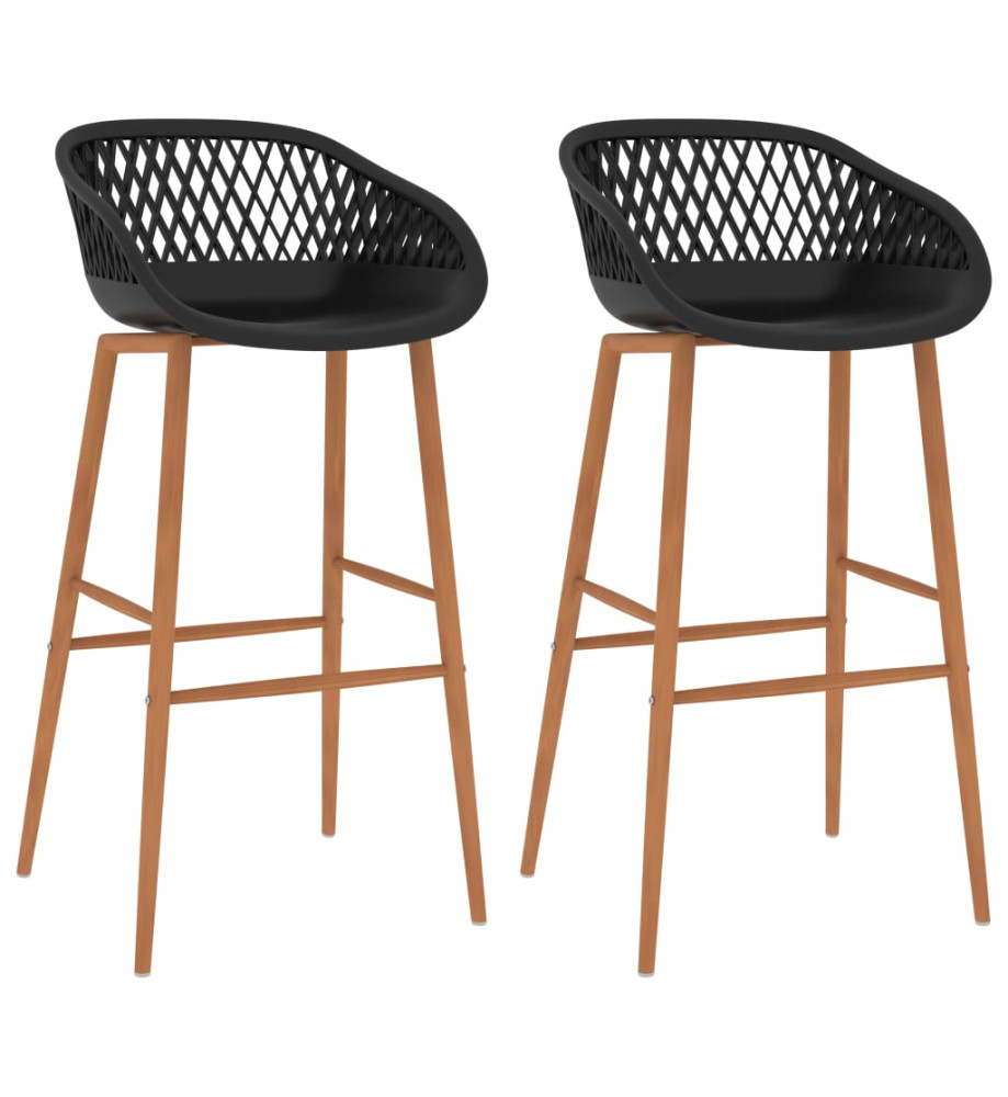 Chaises de bar lot de 2 noir