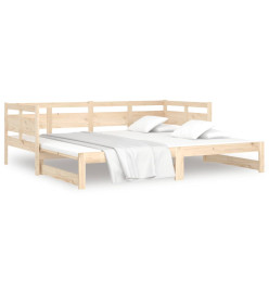 Lit coulissant Bois de pin solide 2x(90x190) cm