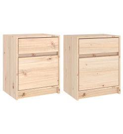 Tables de chevet 2 pcs 40x31x50 cm Bois de pin massif