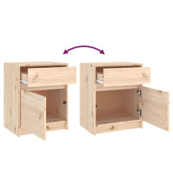 Tables de chevet 2 pcs 40x31x50 cm Bois de pin massif