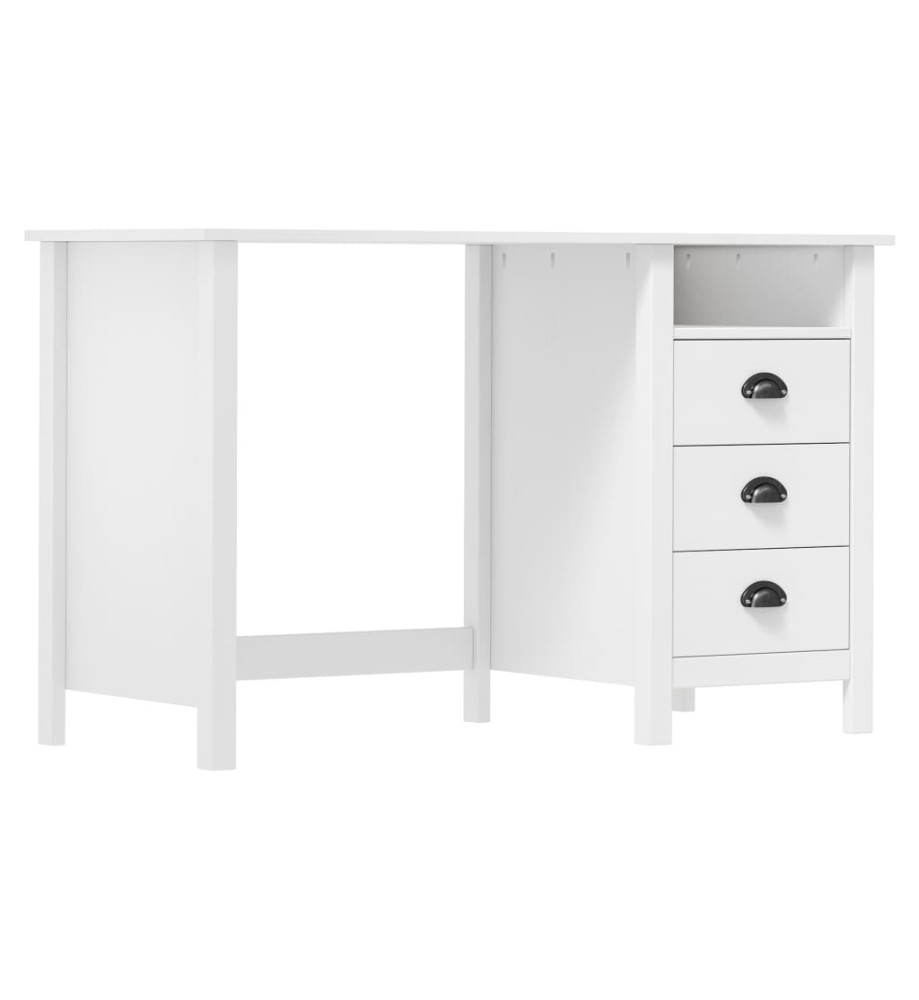 Bureau Hill avec 3 tiroirs 120x50x74 cm Bois pin massif