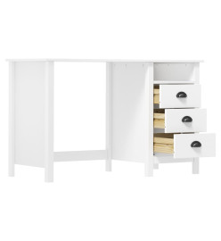 Bureau Hill avec 3 tiroirs 120x50x74 cm Bois pin massif