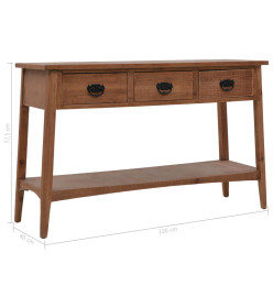 Table console bois de sapin massif 126 x 40 x 77,5 cm Marron