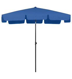 Parasol de plage bleu azur 200x125 cm