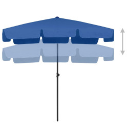 Parasol de plage bleu azur 200x125 cm