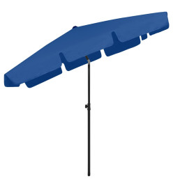 Parasol de plage bleu azur 200x125 cm