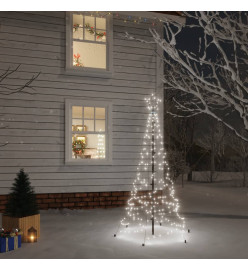 Sapin de Noël avec piquet Blanc froid 200 LED 180 cm