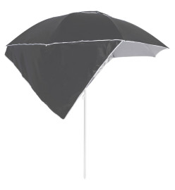 Parasol de plage avec parois latérales Anthracite 215 cm