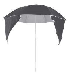 Parasol de plage avec parois latérales Anthracite 215 cm