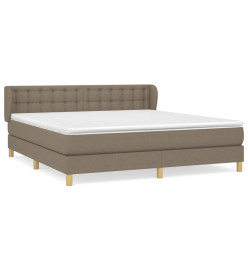 Lit à sommier tapissier avec matelas Taupe 180x200 cm Tissu