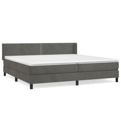 Lit à sommier tapissier et matelas Gris foncé 200x200cm Velours