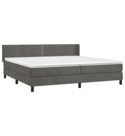 Lit à sommier tapissier et matelas Gris foncé 200x200cm Velours