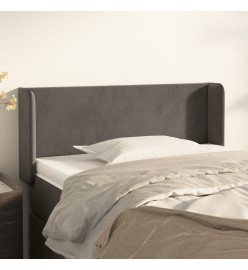 Tête de lit avec oreilles Gris foncé 83x16x78/88 cm Velours