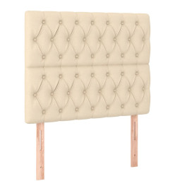 Lit à sommier tapissier avec matelas Crème 100x200 cm Tissu