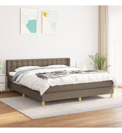 Lit à sommier tapissier avec matelas Taupe 180x200 cm Tissu