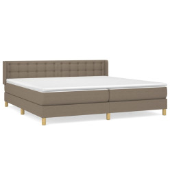 Lit à sommier tapissier avec matelas Taupe 180x200 cm Tissu