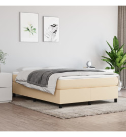Sommier à ressorts de lit Crème 140x200 cm Tissu