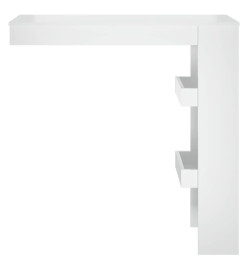 Table bar mural Blanc Brillant 102x45x103,5cm Bois d'ingénierie