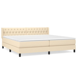 Lit à sommier tapissier avec matelas Crème 200x200 cm Tissu