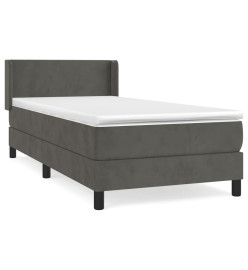 Lit à sommier tapissier et matelas Gris foncé 80x200 cm Velours