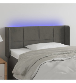 Tête de lit à LED Gris foncé 83x16x78/88 cm Velours
