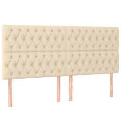 Tête de lit à LED Crème 200x7x118/128 cm Tissu