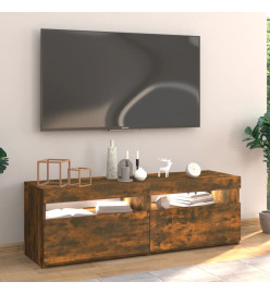 Meuble TV avec lumières LED chêne fumé 120x35x40 cm