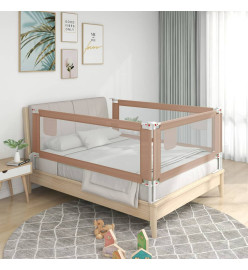 Barrière de sécurité de lit d'enfant Taupe 200x25 cm Tissu