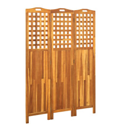 Cloison de séparation 3 panneaux 121x2x170 cm Bois d'acacia