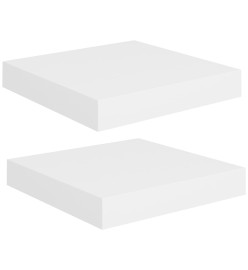 Étagères murales flottantes 2 pcs Blanc 23x23,5x3,8 cm MDF