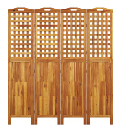 Cloison de séparation 4 panneaux 162x2x180 cm Bois d'acacia