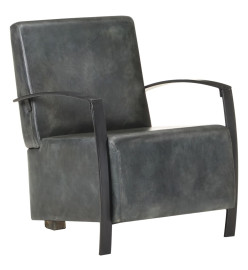 Fauteuil Gris Cuir véritable