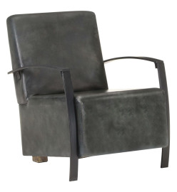 Fauteuil Gris Cuir véritable