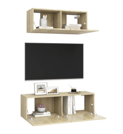 Ensemble de meuble TV 2 pcs Chêne sonoma Aggloméré