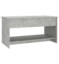 Table basse Gris béton 102x50x52,5 cm Bois d'ingénierie