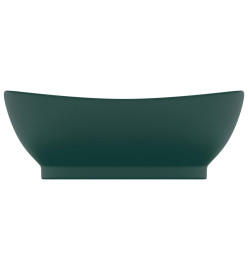 Lavabo ovale à trop-plein Vert foncé mat 58,5x39 cm Céramique