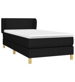 Lit à sommier tapissier avec matelas Noir 90x190 cm Tissu
