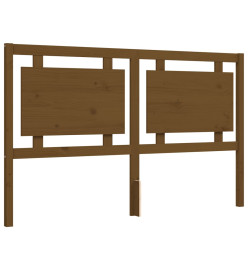 Cadre de lit avec tête de lit marron miel 160x200cm bois massif