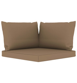 Salon de jardin 6 pcs avec coussins taupe