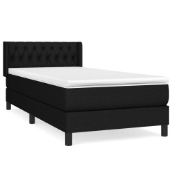 Lit à sommier tapissier avec matelas Noir 90x200 cm Tissu