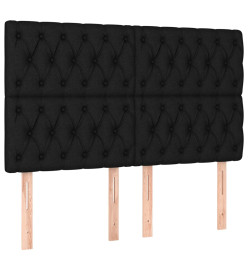 Lit à sommier tapissier avec matelas Noir 140x190 cm Tissu