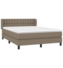 Lit à sommier tapissier avec matelas Taupe 140x200 cm Tissu