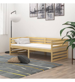 Lit de repos avec matelas 90x200 cm Bois de pin massif