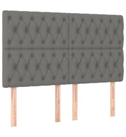 Lit à sommier tapissier avec matelas Gris foncé 140x200cm Tissu