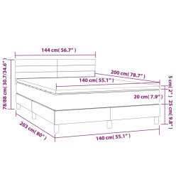 Lit à sommier tapissier avec matelas Taupe 140x200 cm Tissu