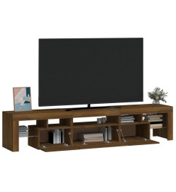 Meuble TV avec lumières LED Chêne marron 200x36,5x40 cm