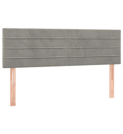 Lit à sommier tapissier et matelas Gris clair 140x190cm Velours