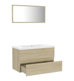 Ensemble de meubles de salle de bain Chêne sonoma Aggloméré