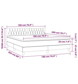 Lit à sommier tapissier avec matelas Gris clair 180x200cm Tissu