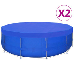 Couvertures de piscine 2 pcs PE Ronde 460 cm 90 g/m²